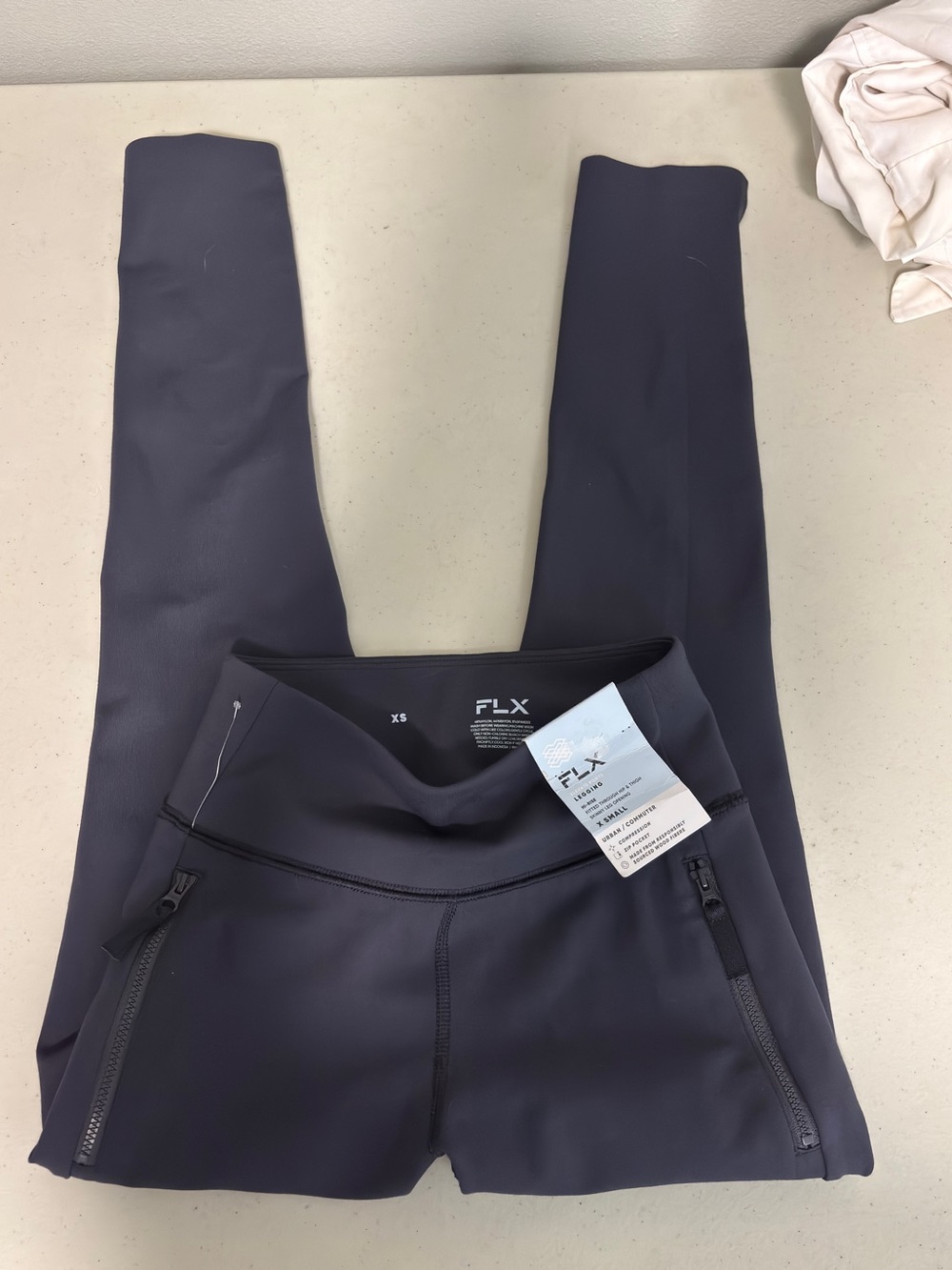 FLX Navy Blue XS Zip Leggings